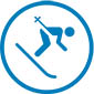 One-way reduced/senior ski fare icon