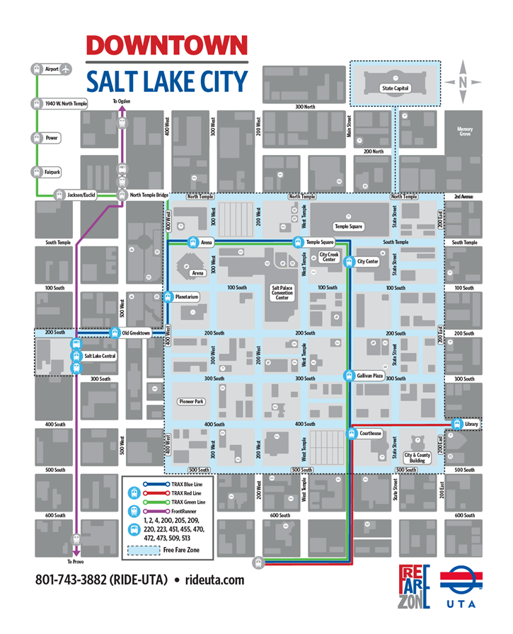 Map of Free Fare Zone